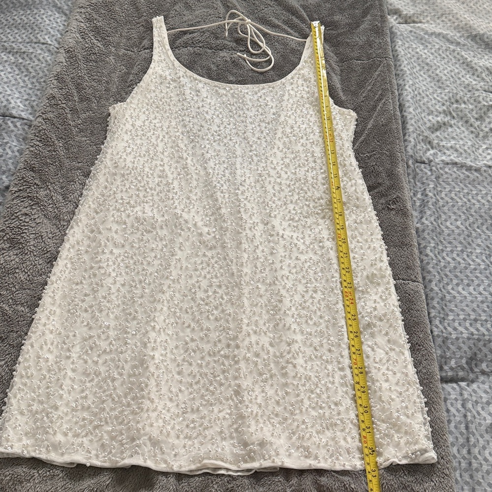 Abercrombie & Fitch White Beaded Mini Dress - Picture 14 of 15